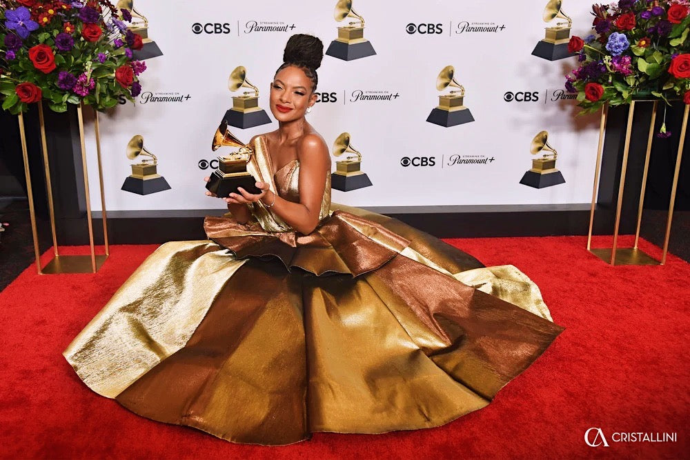 Elegance in Harmony: Allison Russell's Grammy Triumph in CRISTALLINI Couture