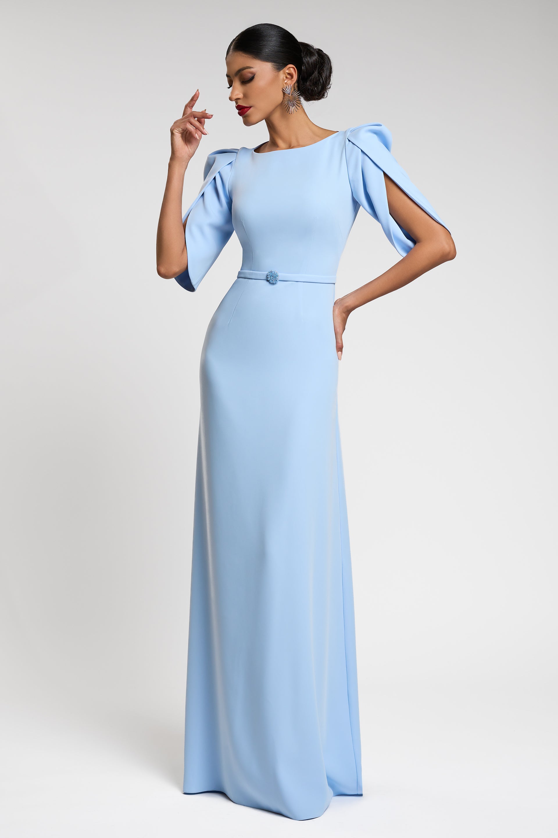 LIGHT BLUE EVENING DRESS