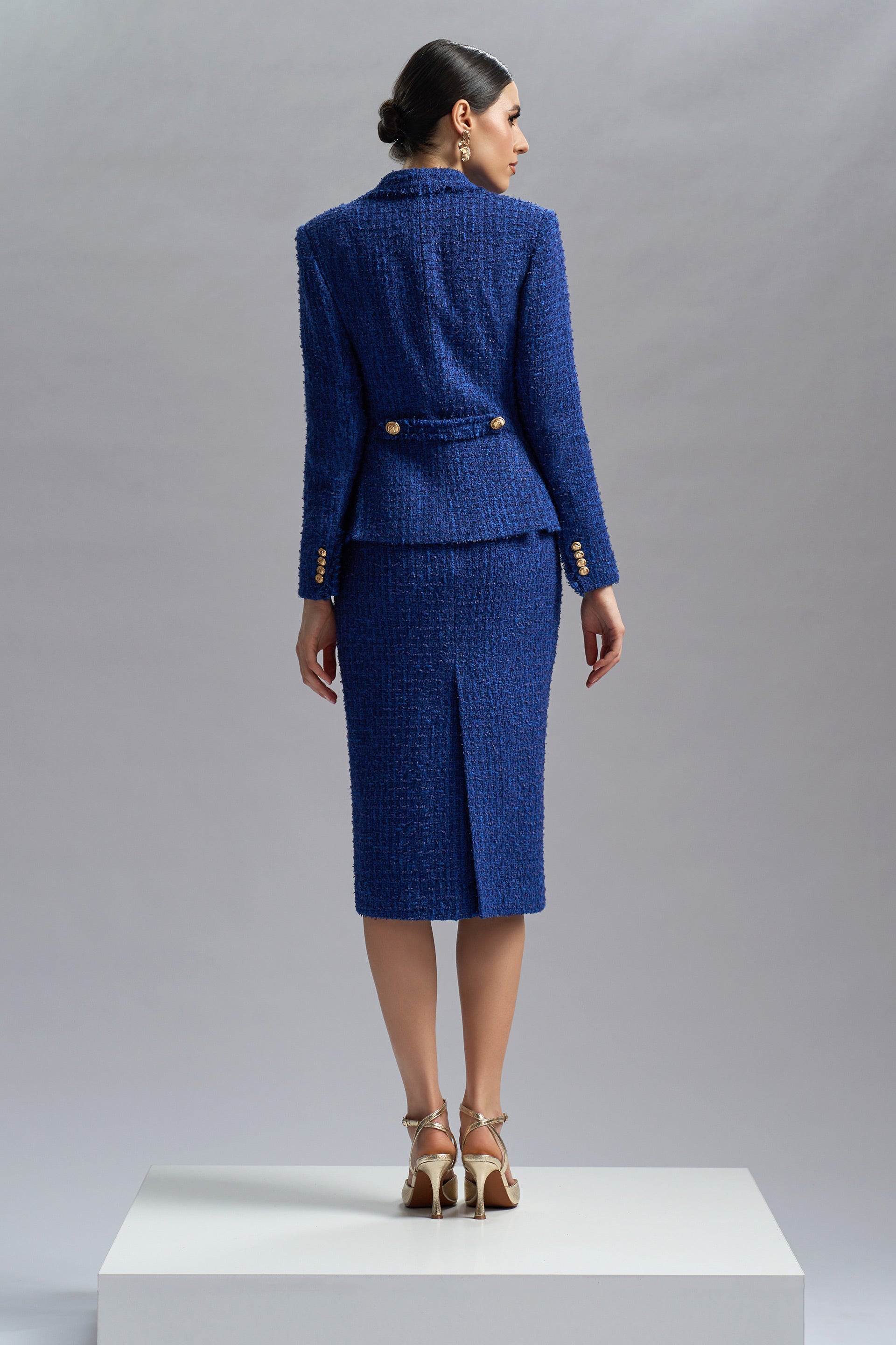 Plain tweed skirt - Tweed Carnet Italia C129