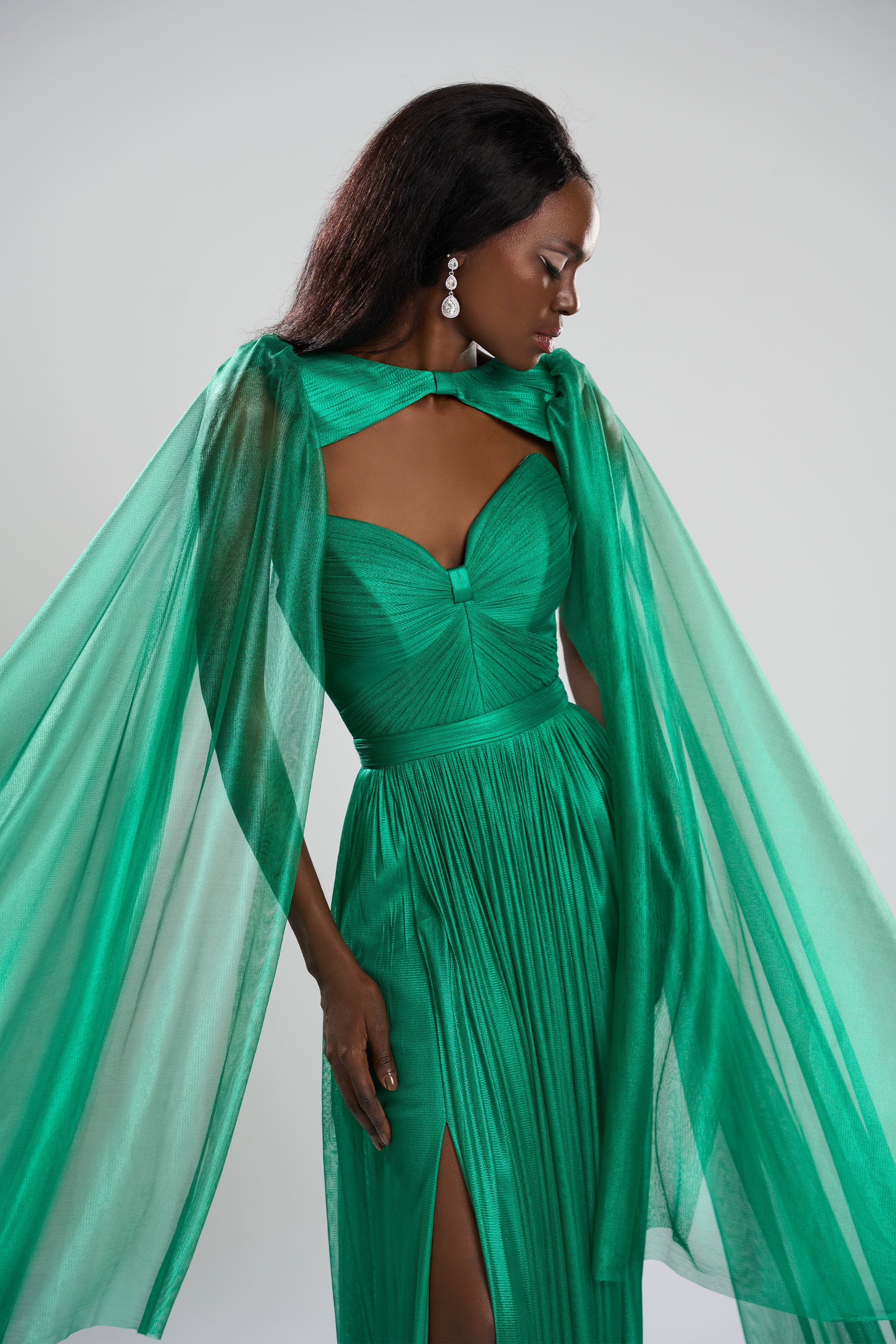 Cape made of metallic silk tulle Starlet Shine CA101