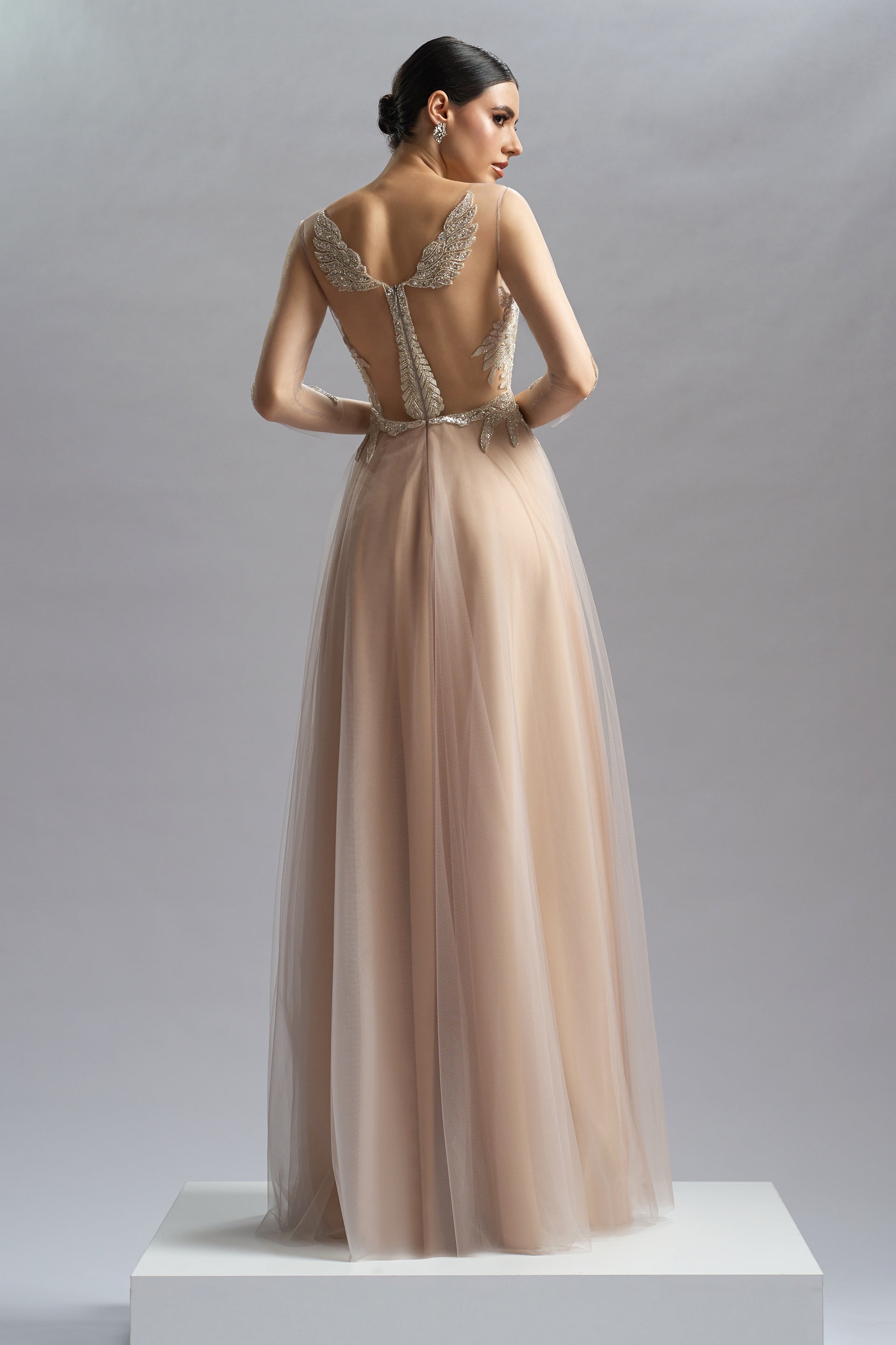 Tulle and embroidery evening dress Cynthia CA64