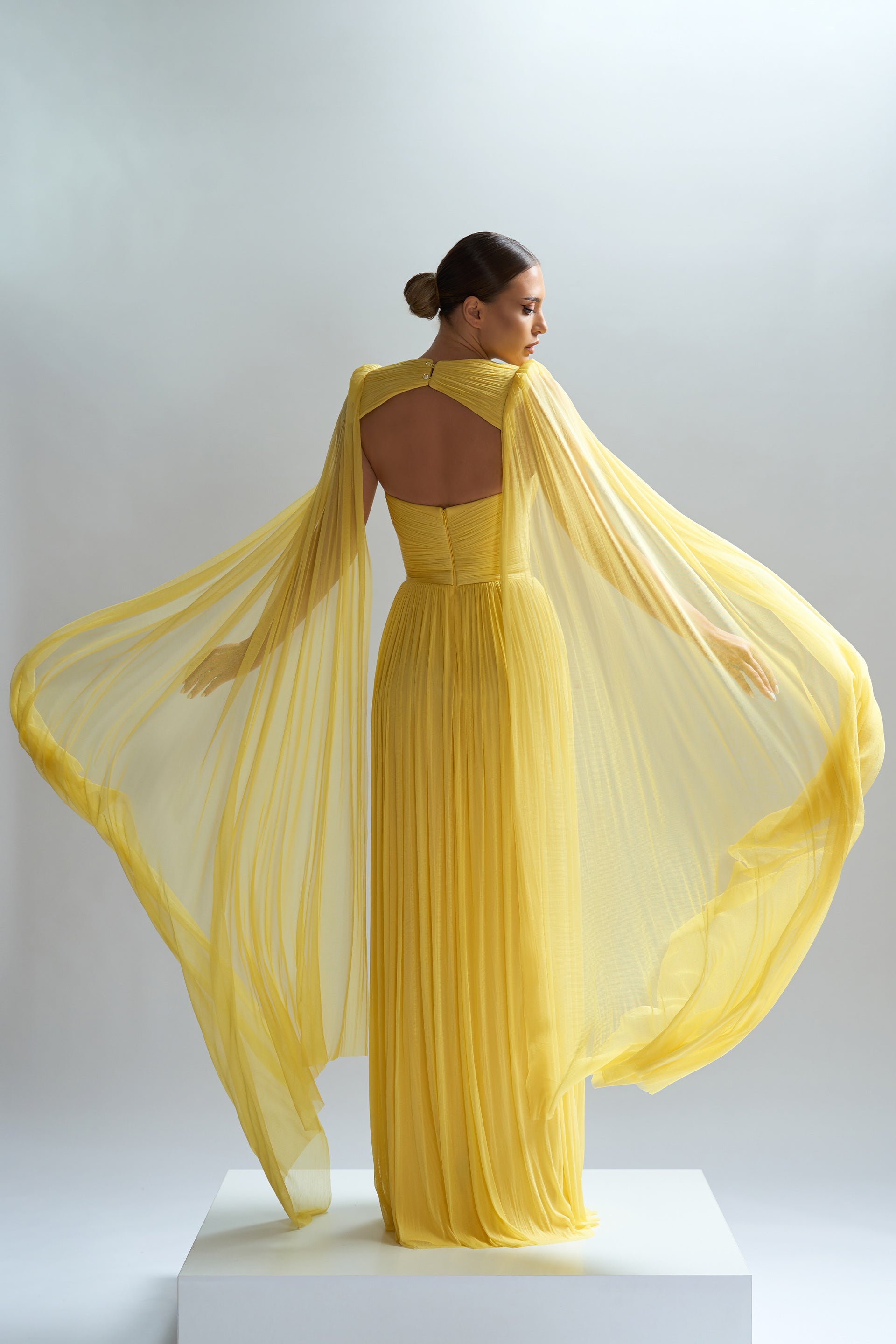 Long silk tulle evening dress Pandora CA72