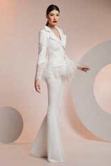 Pure silk tulle and French Chantilly lace jacket SKA1408