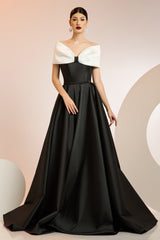 Long evening dress made of Italian elastic taffeta SKA1375