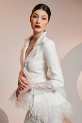 Pure silk tulle and French Chantilly lace jacket SKA1408