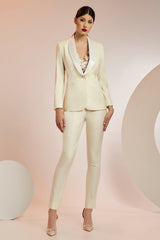 Plain jacket with silk collar made of 100% wool Vitale Barberis Canonico Italy SKAY 03
