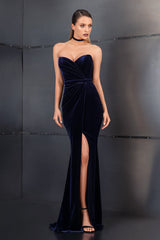 Long velvet evening dress SKA477