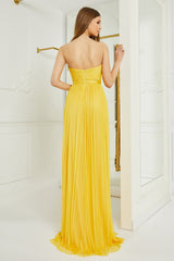 Evening dress with hand pleated pure silk tulle SKA1119