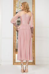 Cocktail dress made of hand pleated pure silk tulle SKA978